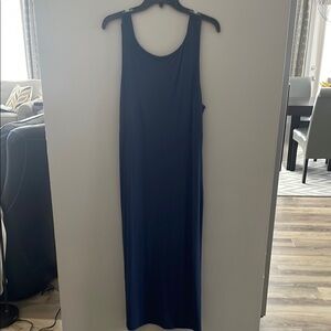 Athleta Maxi Navy Blue Sleeveless Dress